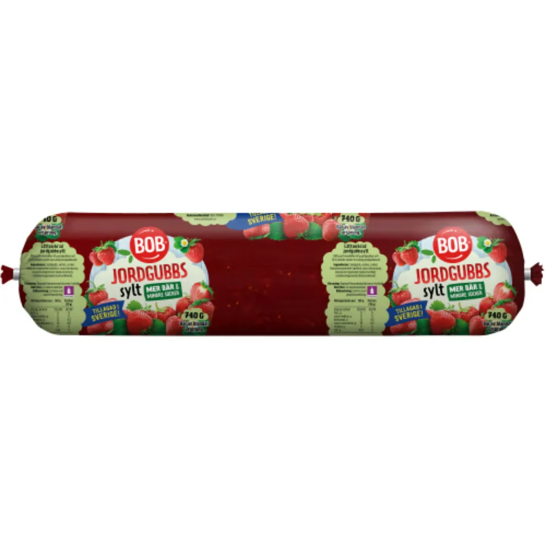 Bob Jordgubbssylt Lättsockrad Refill - Strawberry Jam 740g
