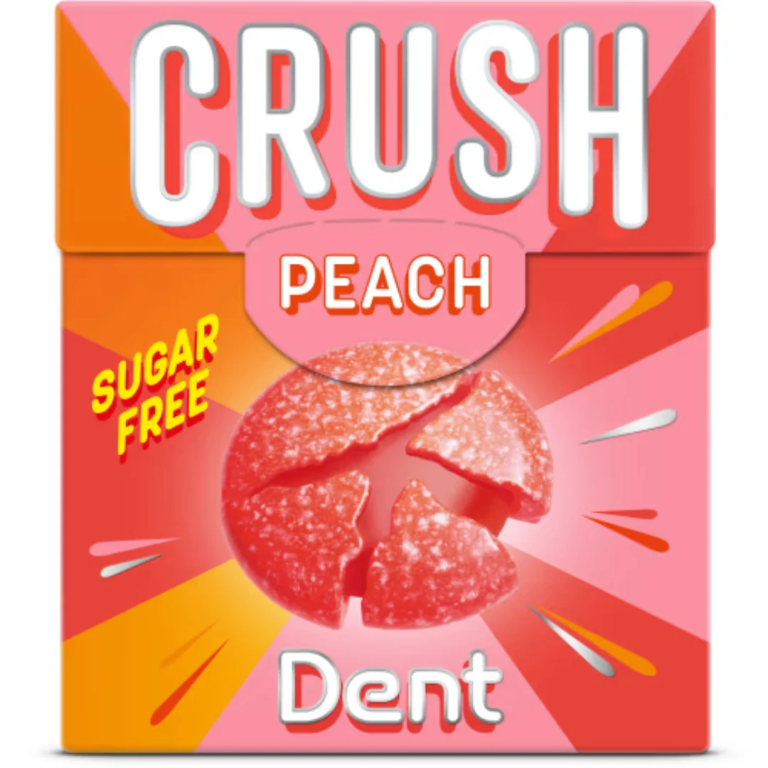 Dent Crush Peach - Sugar-Free Chewing Pastilles with Peach Flavour 25g