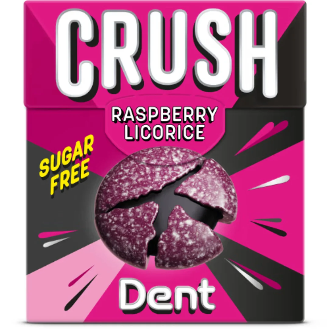 Dent Crush Raspberry/licorice - Sugar-Free Chewing Pastilles with Raspberry/Licorice flavour 25g