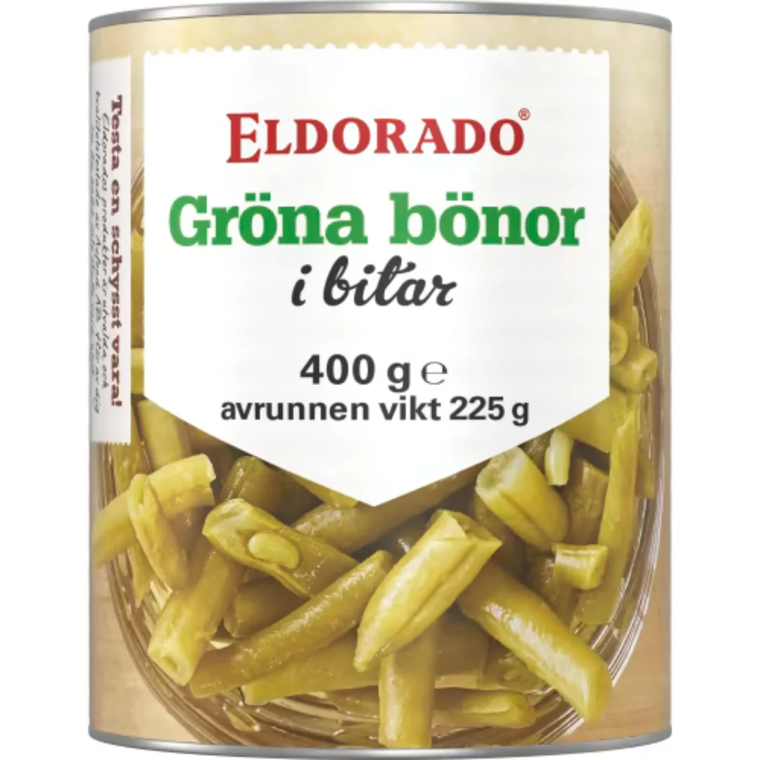 Eldorado Gröna Bönor Skurna - Green Beans Chopped 400g