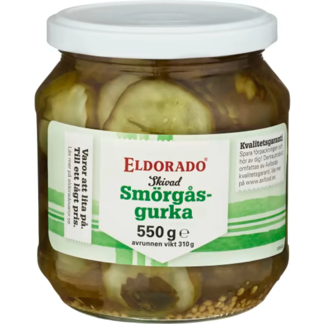 Eldorado SmörgÄsgurka Skivad - Sliced Sandwich Pickles 550g