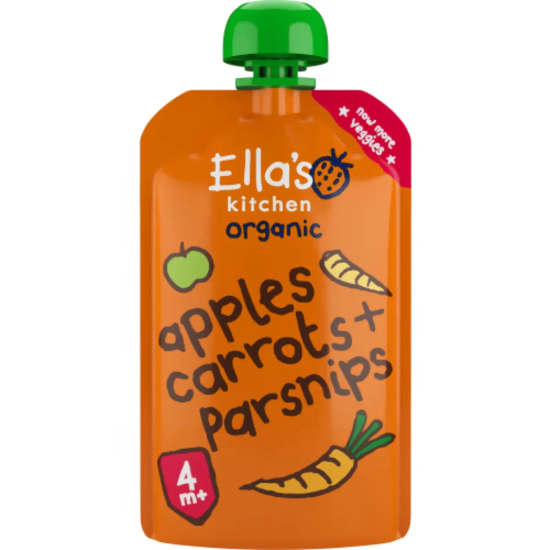 Ella's Kitchen Apples Carrots Parsnips Puré 4 MÄnader - Apples, Carrots & Parsnips Purée 120g