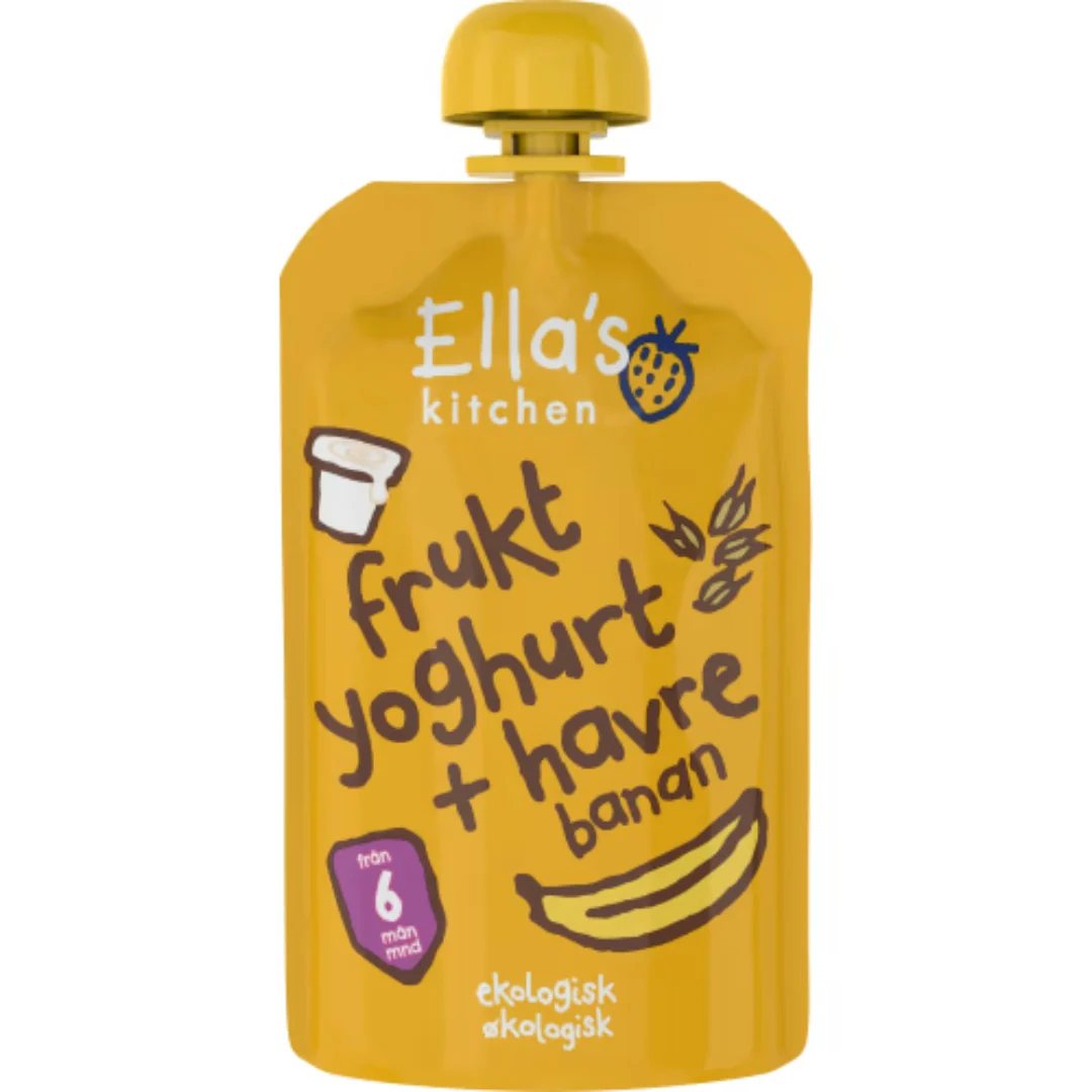 Ella's Kitchen Fruktyoghurt Havre Banan 6 MÄnader - Fruit Yogurt with Oats & Banana 100g