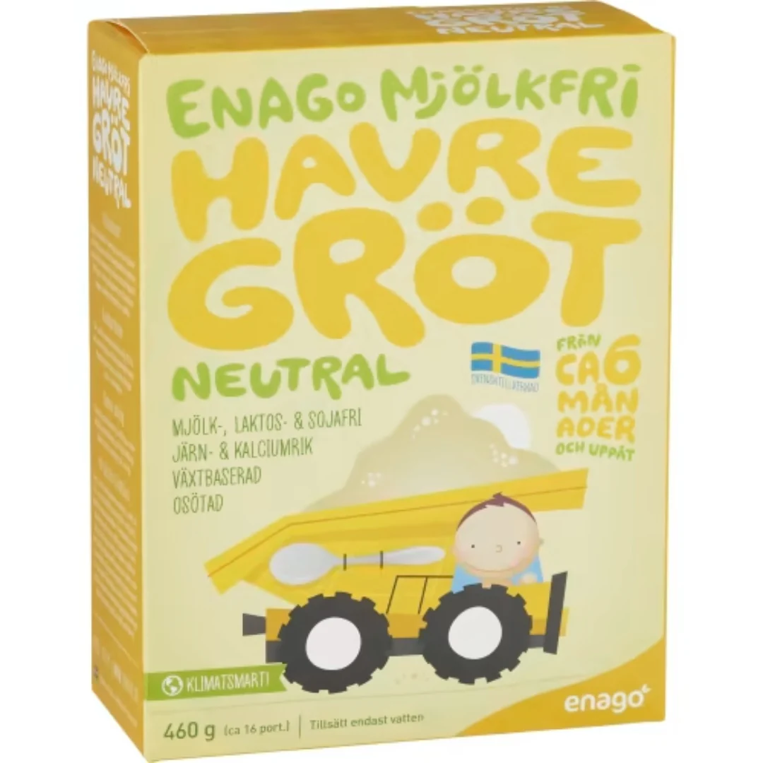 Enago Gröt Neutral Mjölkfri 6 MÄnader - Oat-Based Dairy-Free Porridge & Formula 460g