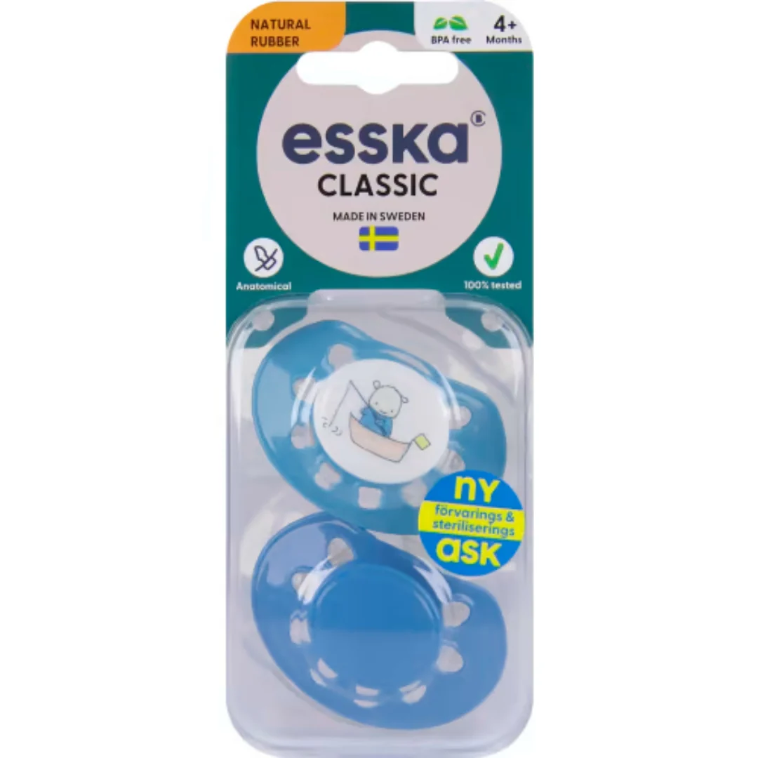 Esska Napp Classic Latex 4-36 MÄnader - Classic Latex Pacifier 2p