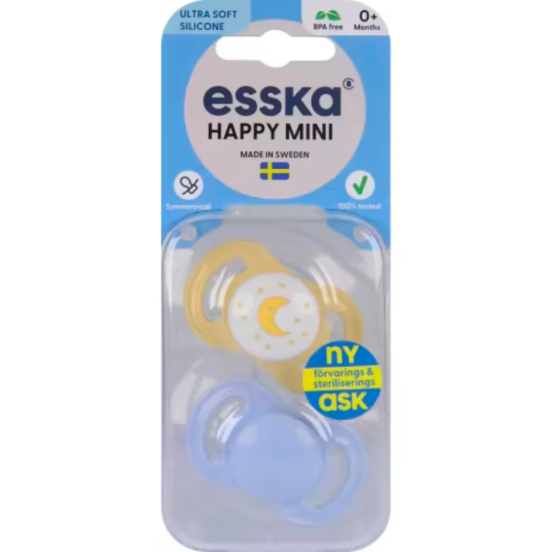 Esska Napp Happy Mini Silikon 0-6 MÄnader - Happy Mini Pacifier 2p