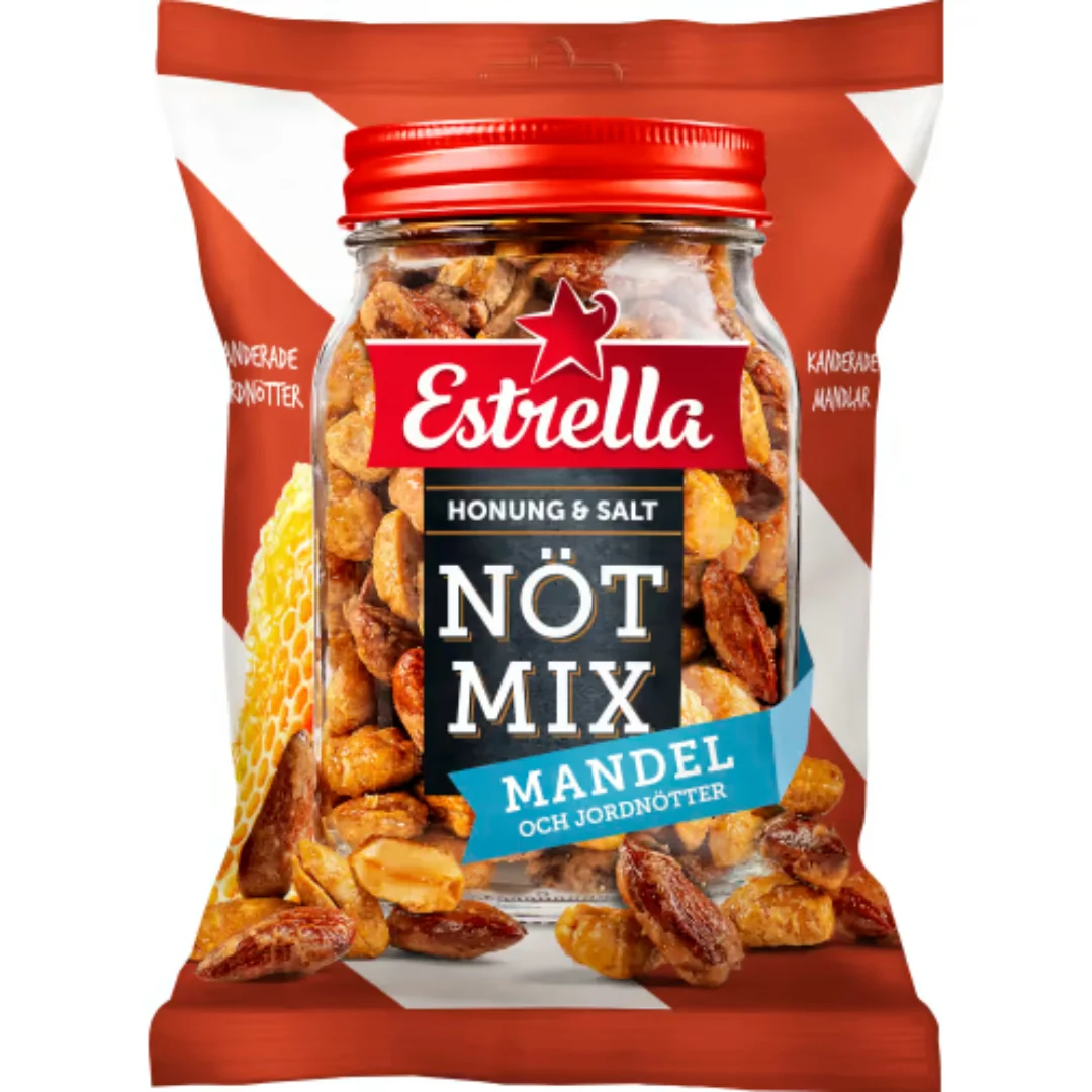 Estrella Nötmix Honung & salt Mandel - Nut Mix Almond Honey & Salt 175g