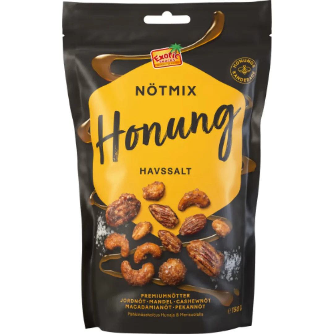 Exotic Snacks Nötmix Honung Havssalt - Nut Mix Honey and Sea Salt 150g
