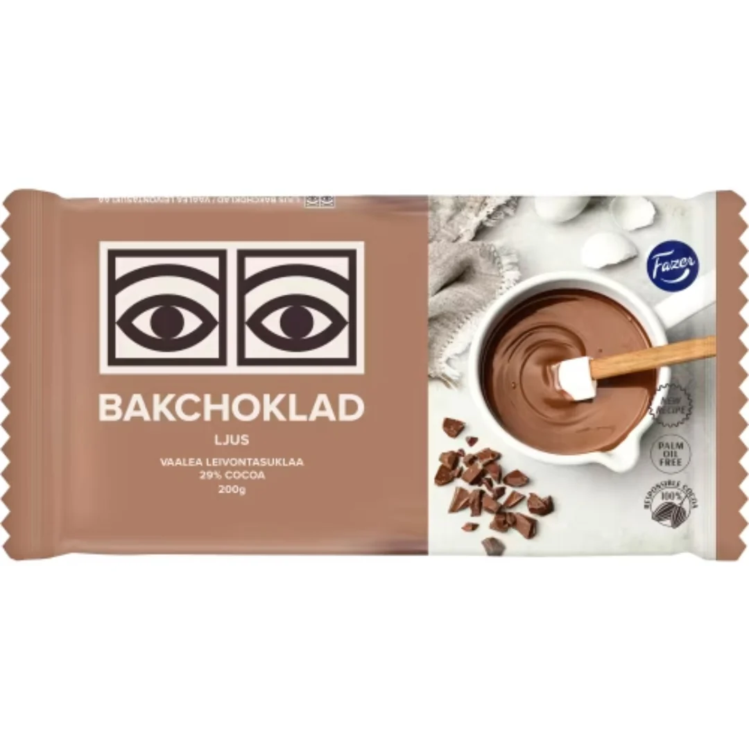 Fazer Ă–gon Ljus bakchoklad - Light Baking Chocolate 200g