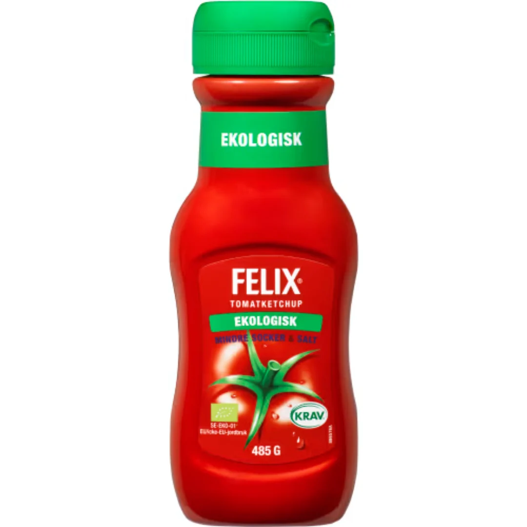 Felix Ketchup Mindre Socker & Salt Ekologisk - Organic Ketchup Less Sugar & Salt 485g