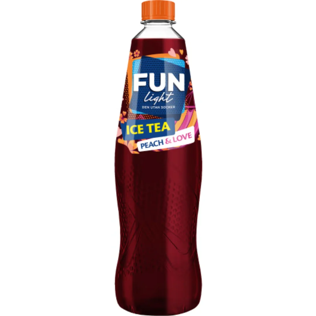Fun Light Peach & Love Ice Tea - Iced Tea with the taste of Peaches and a hint of Black Te 1L