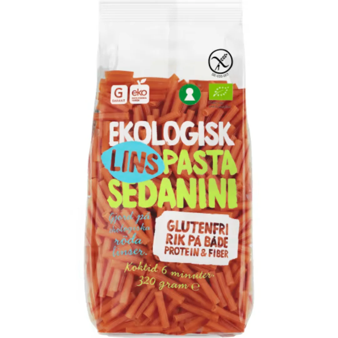 Garant Eko Sedanini Linspasta - Organic Red Lentil Pasta 320g