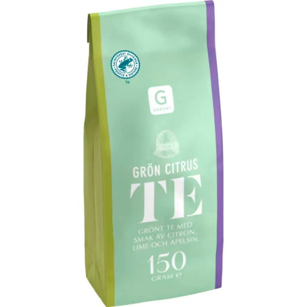 Garant Grön Citrus Te - Loose Leaf Green Tea with Citrus Flavors 150g