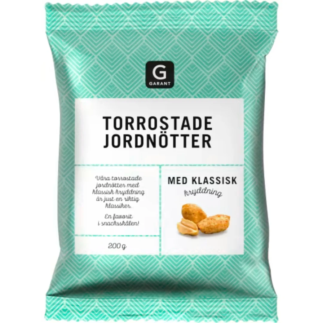 Garant Jordnötter Torrostade - Roasted Peanuts with Classic Seasoning 200g