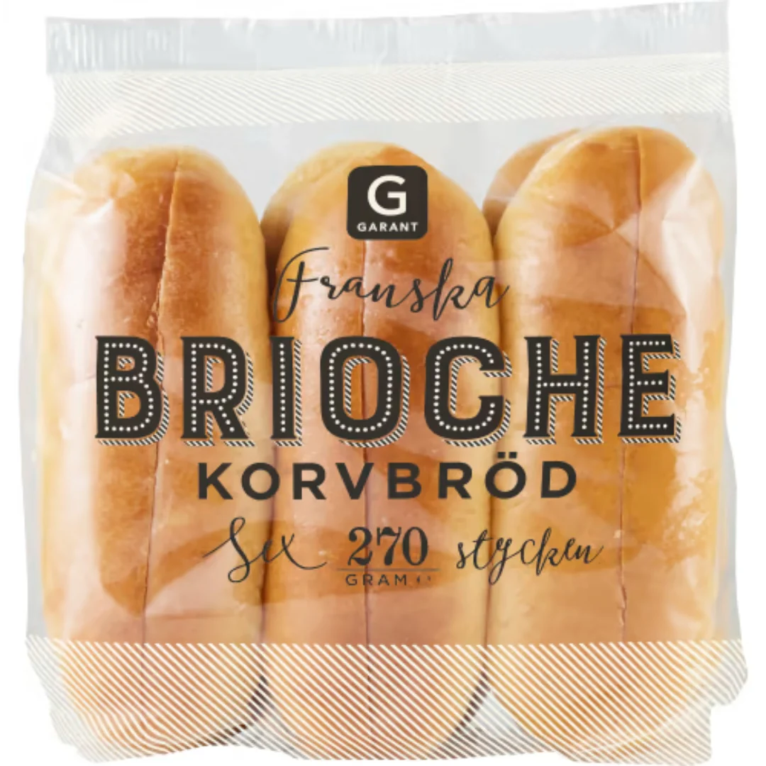 Garant Korvbröd Brioche Franska 6-pack - Brioche Hot Dog Buns 270g