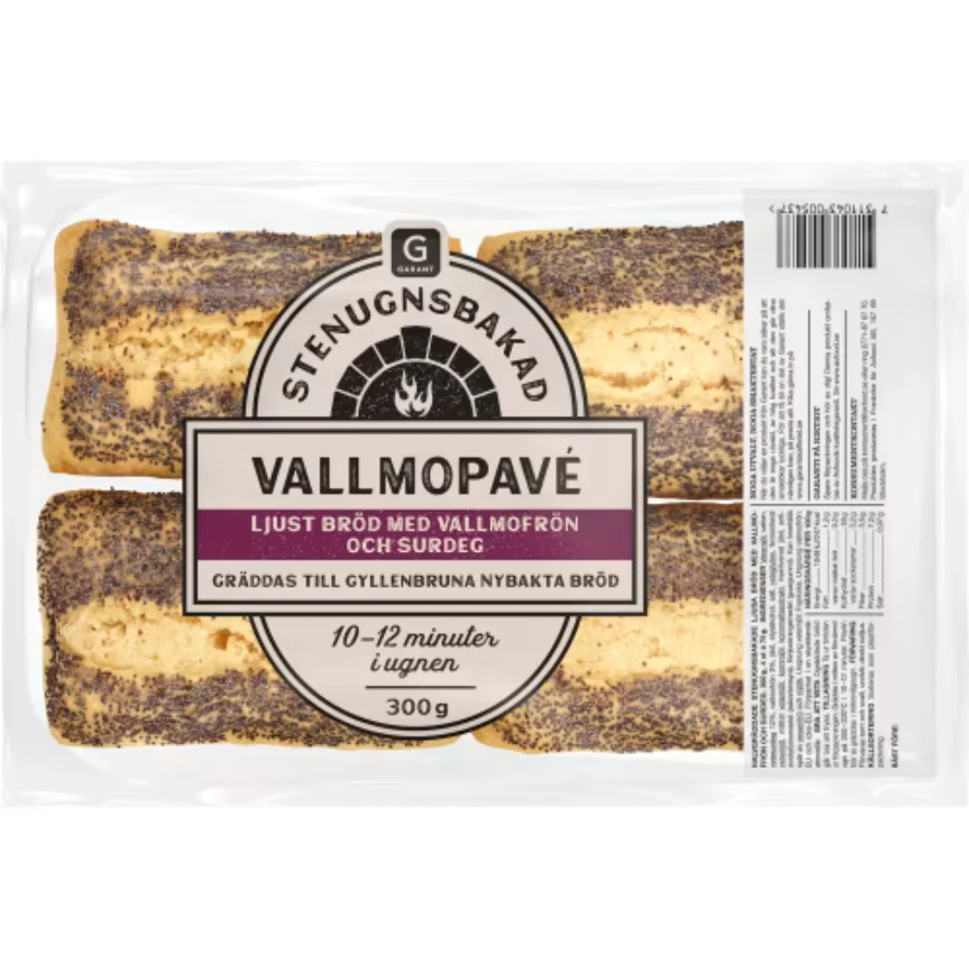 Garant Pavé Surdeg Vallmo - Stone-baked Pavé Bread with Poppy Seeds 300g