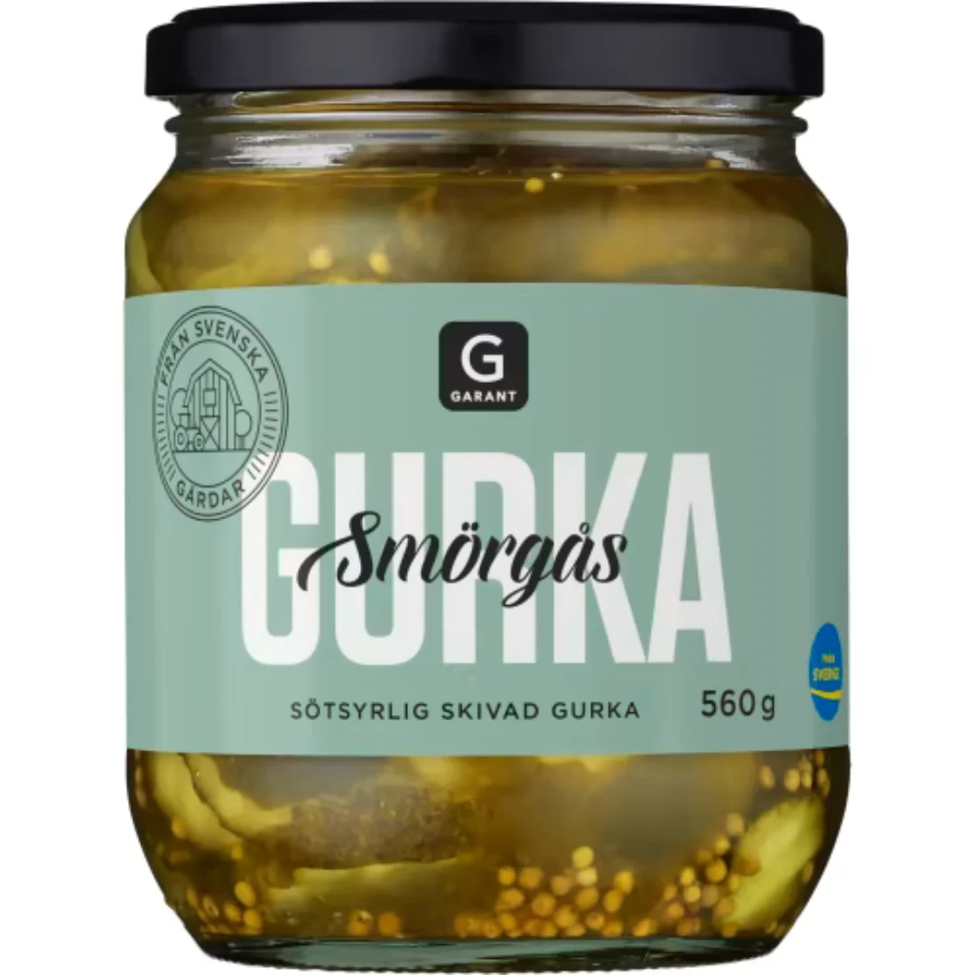 Garant SmörgÄsgurka Skivad - Pickled Sandwich Cucumber 560g