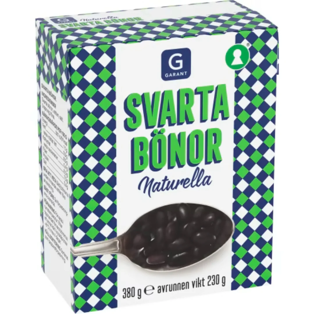 Garant Svarta Bönor Naturella - Black Beans 380g