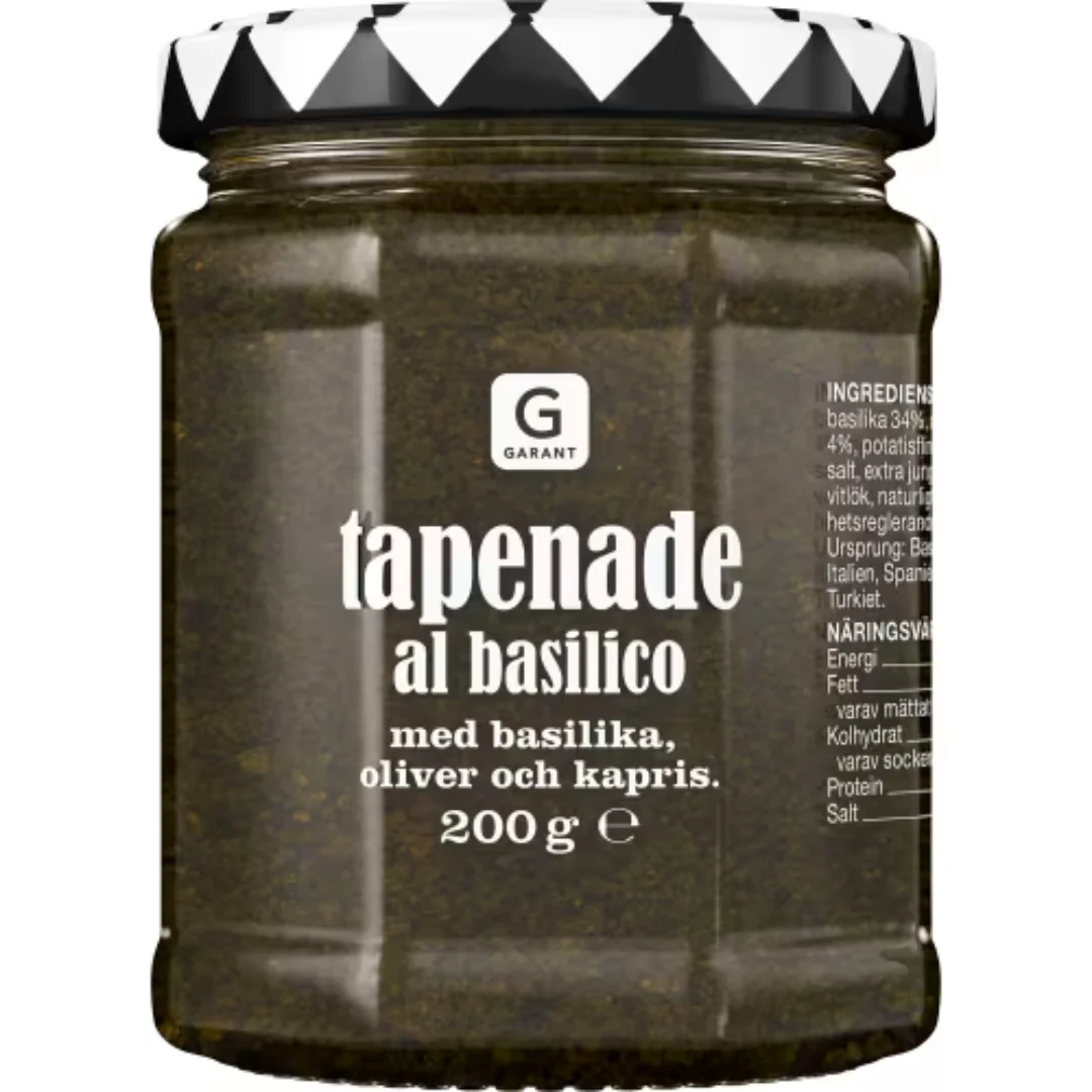 Garant Tapenade Al Basilico Basilika Oliv Kapris - Tapenade al Basilico 200g