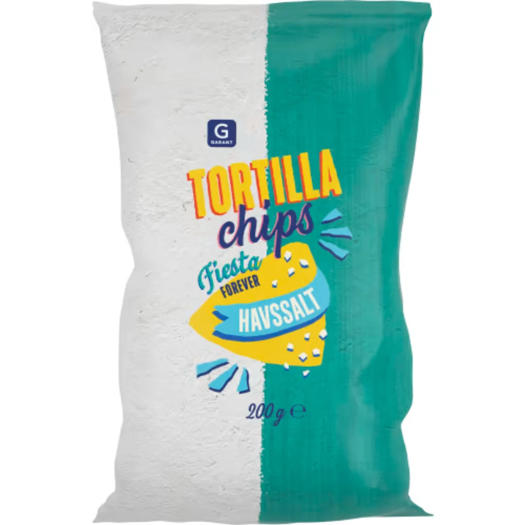 Garant Tortillachips Havssalt - Sea Salt Flavored Tortilla Chips 200g