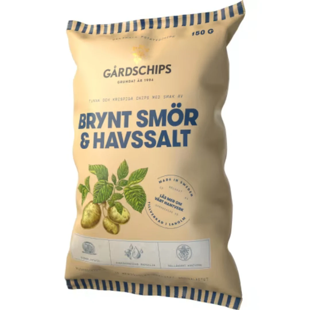 GÄrdschips Havssalt Brynt Smör Chips - Sea Salt & Browned Butter Chips 150g