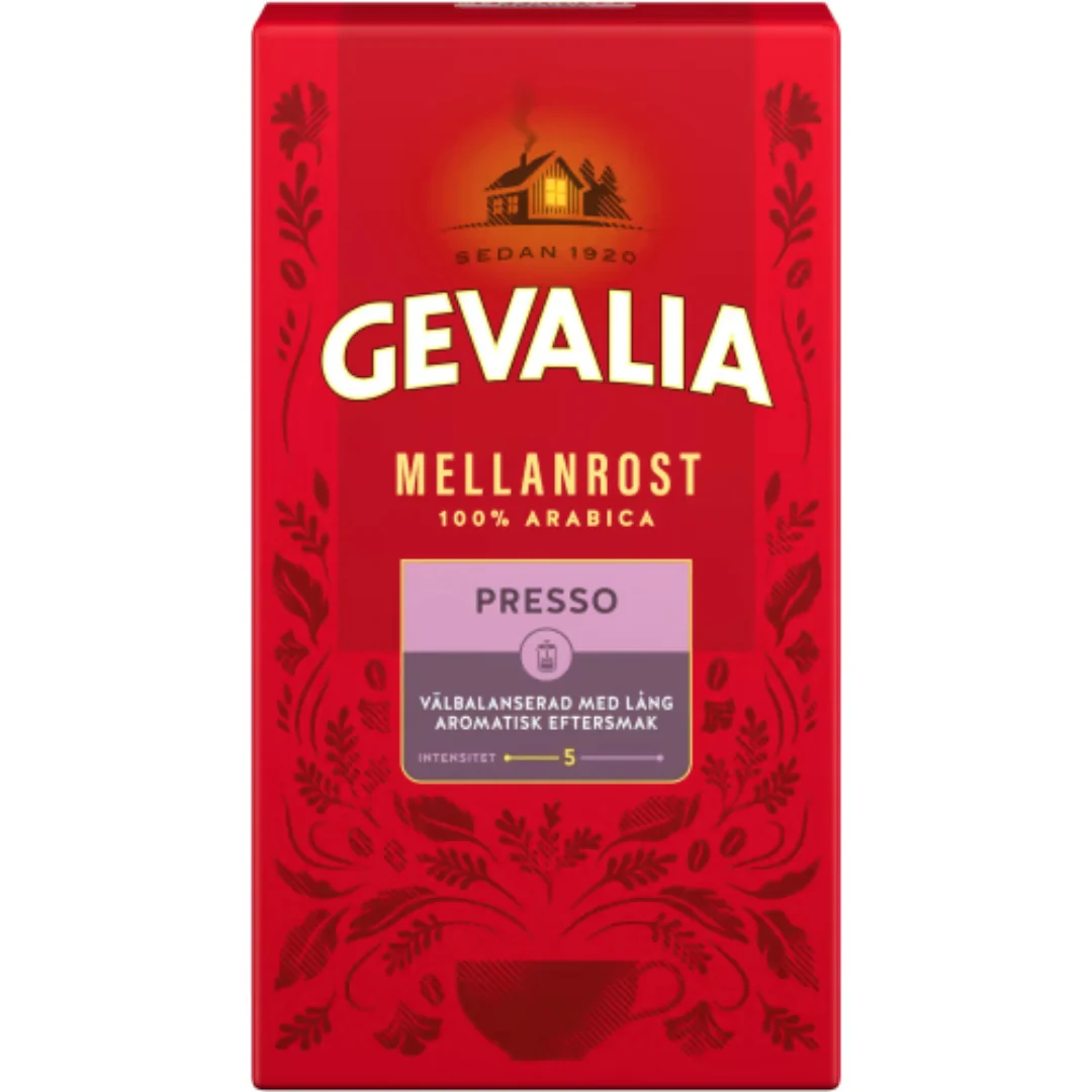 Gevalia Presso Mellanrost Presskaffe - Medium Roast Coffee 450g