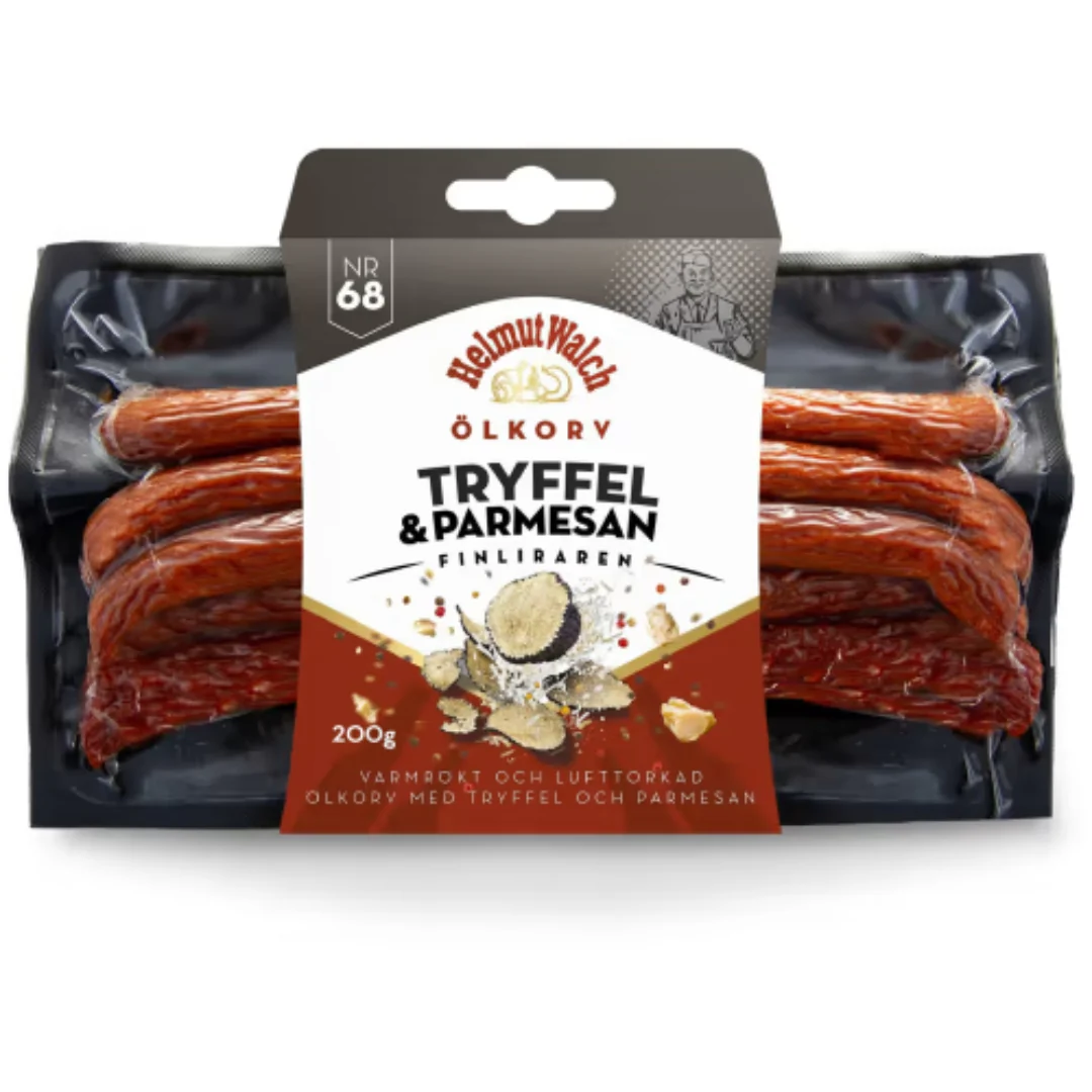 Helmut Walch Tryffel Parmesan Ă–lkorv - Hot-Smoked and Air-Dried Beer Sausage with Truffle & Parmesan 200g