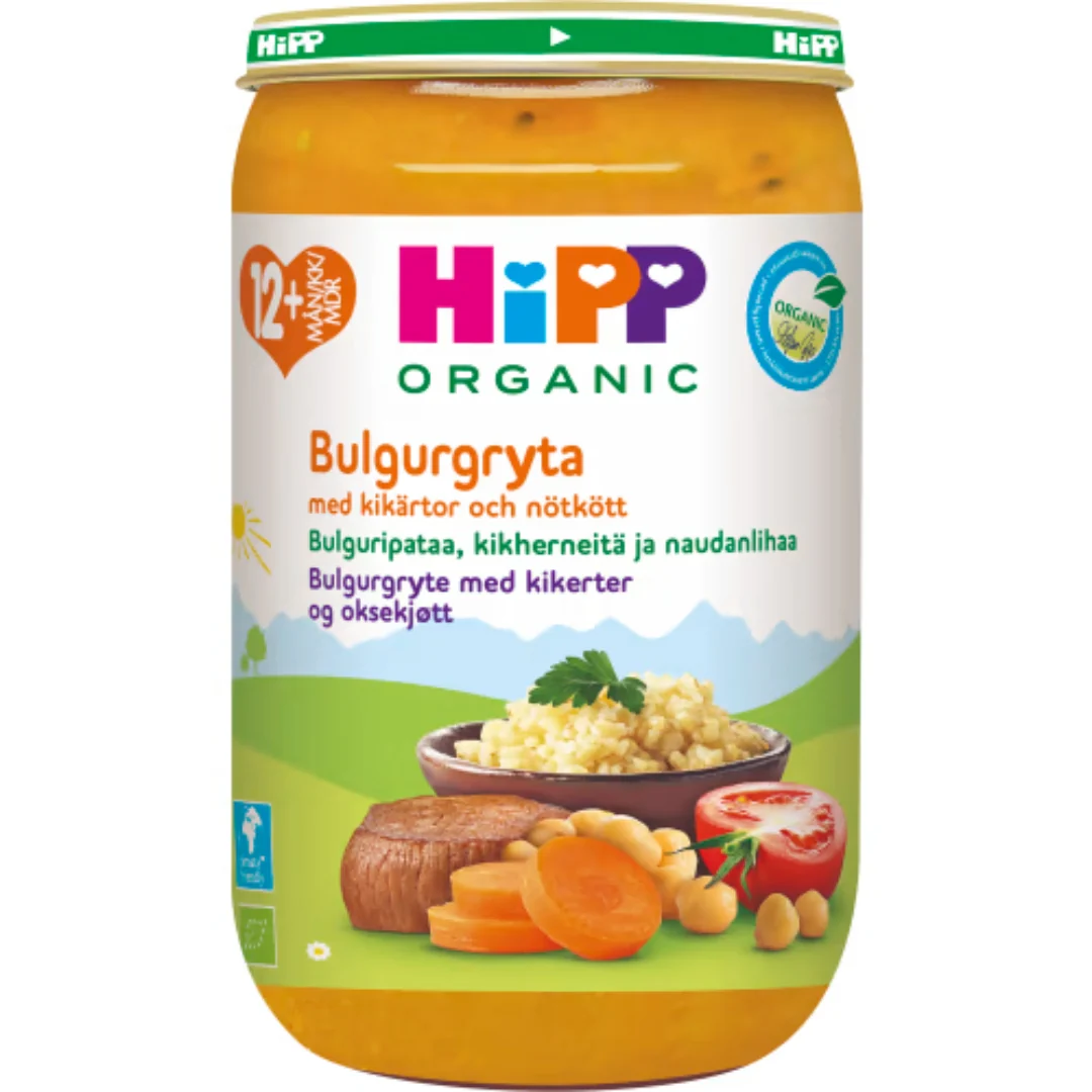 Hipp Bulgurgryta KikÀrtor Och Nötkött 12 MÄnader - Organic Bulgur Stew with Chickpeas & Beef 250g