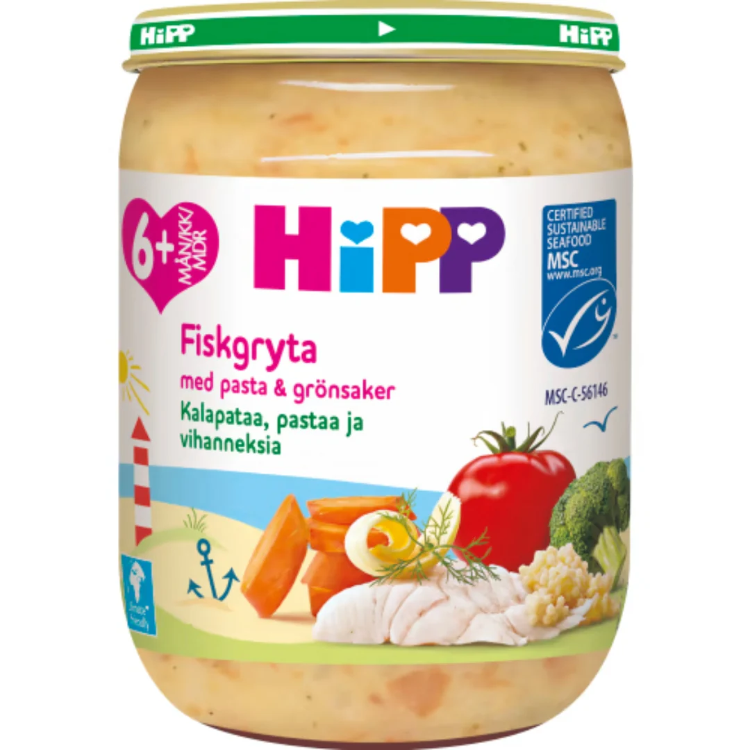 Hipp Fiskgryta Pasta Och Grönsaker 6 Månader - Organic Fish Stew with Pasta & Vegetables 190g