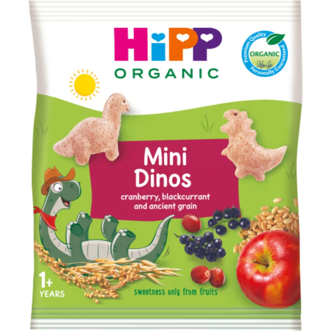 Hipp Mini Dinos Cranberry/blackcurrant 1-3 Ă
r - Cranberry/Blackcurrant Snack 30g