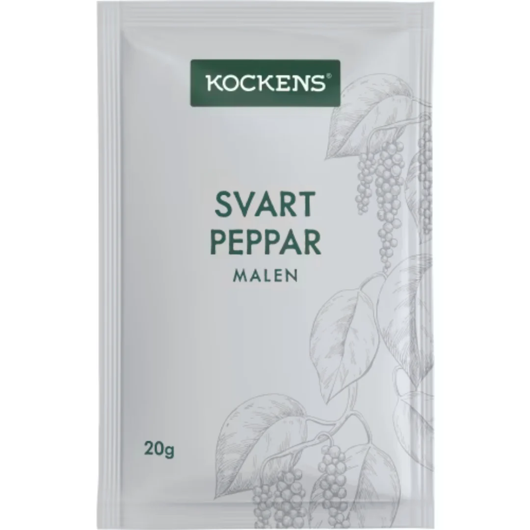 Kockens Svartpeppar Malen Påse - Black Pepper 20g