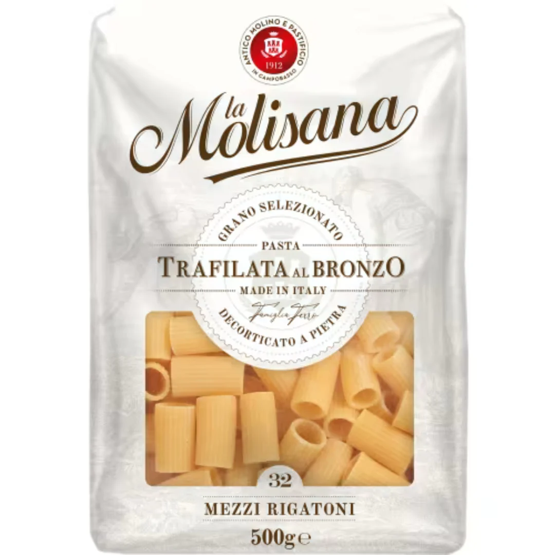 La Molisana Mezzi Rigatoni Pasta - Mezzi Rigatoni Pasta 500g
