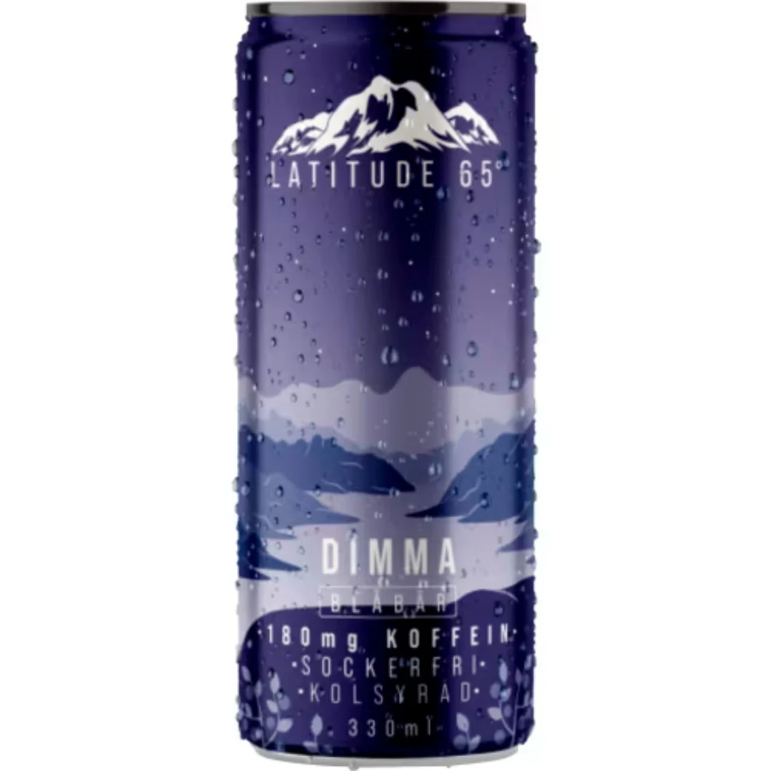 Latitude 65 Dimma Energidryck Burk - Blueberry Energy Drink 33cl