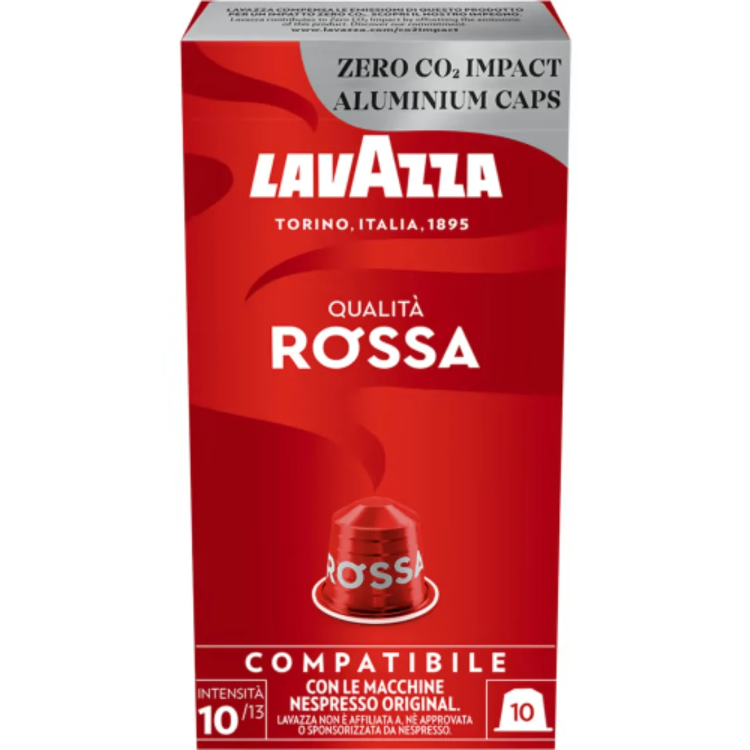 Lavazza QualitĂ Rossa Kaffekapslar - Full-Strength Espresso Coffee Capsules 10p