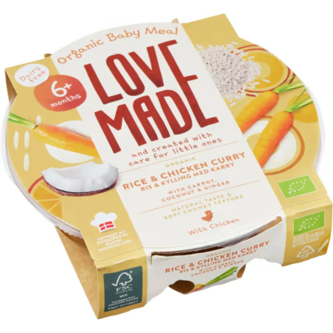 Love Made Ris & Kyckling Curry 6 MÄnader - Rice & Chicken Curry 185g
