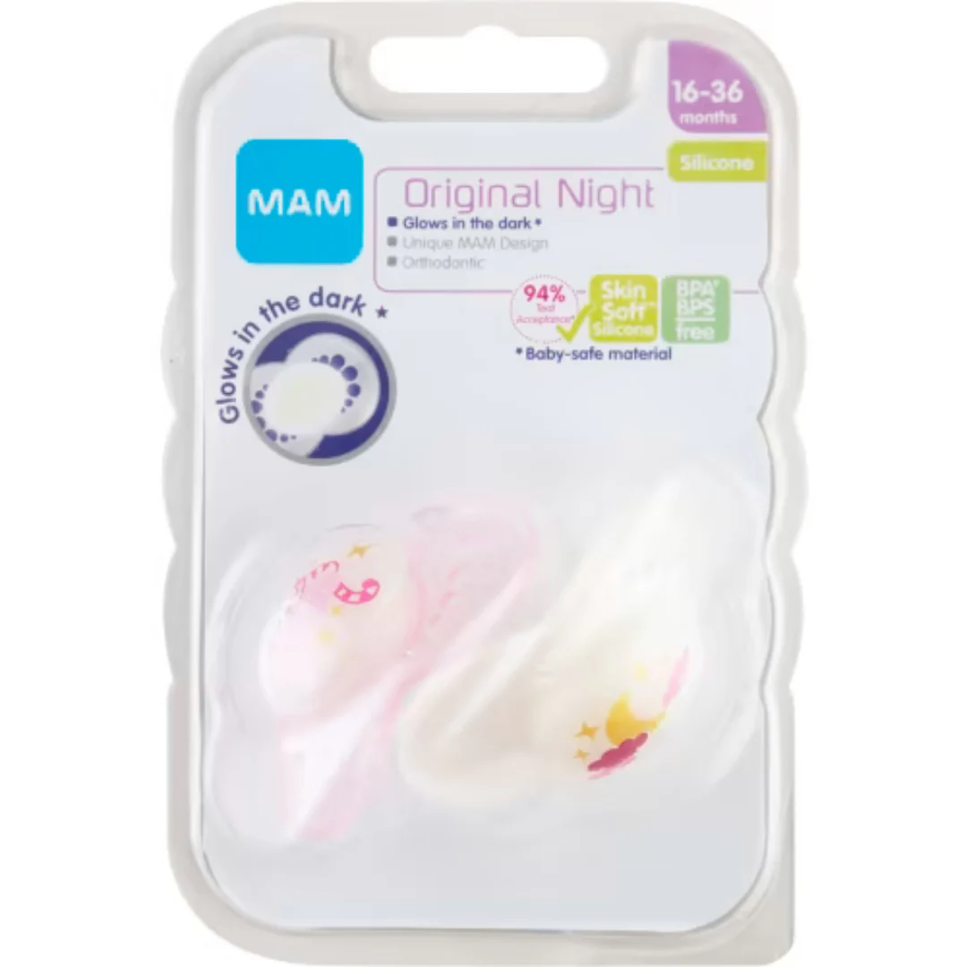 Mam Original Night Napp Silicon 16-36 Månader - Original Night Pacifier 2p