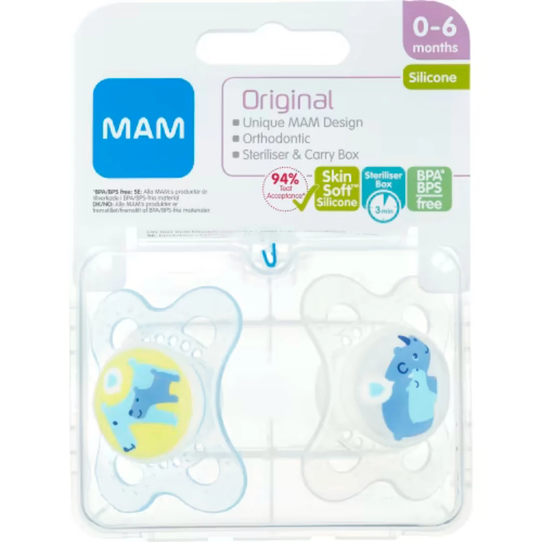 Mam Original Silik Napp 0-6 Månader - Original Pacifier 2p