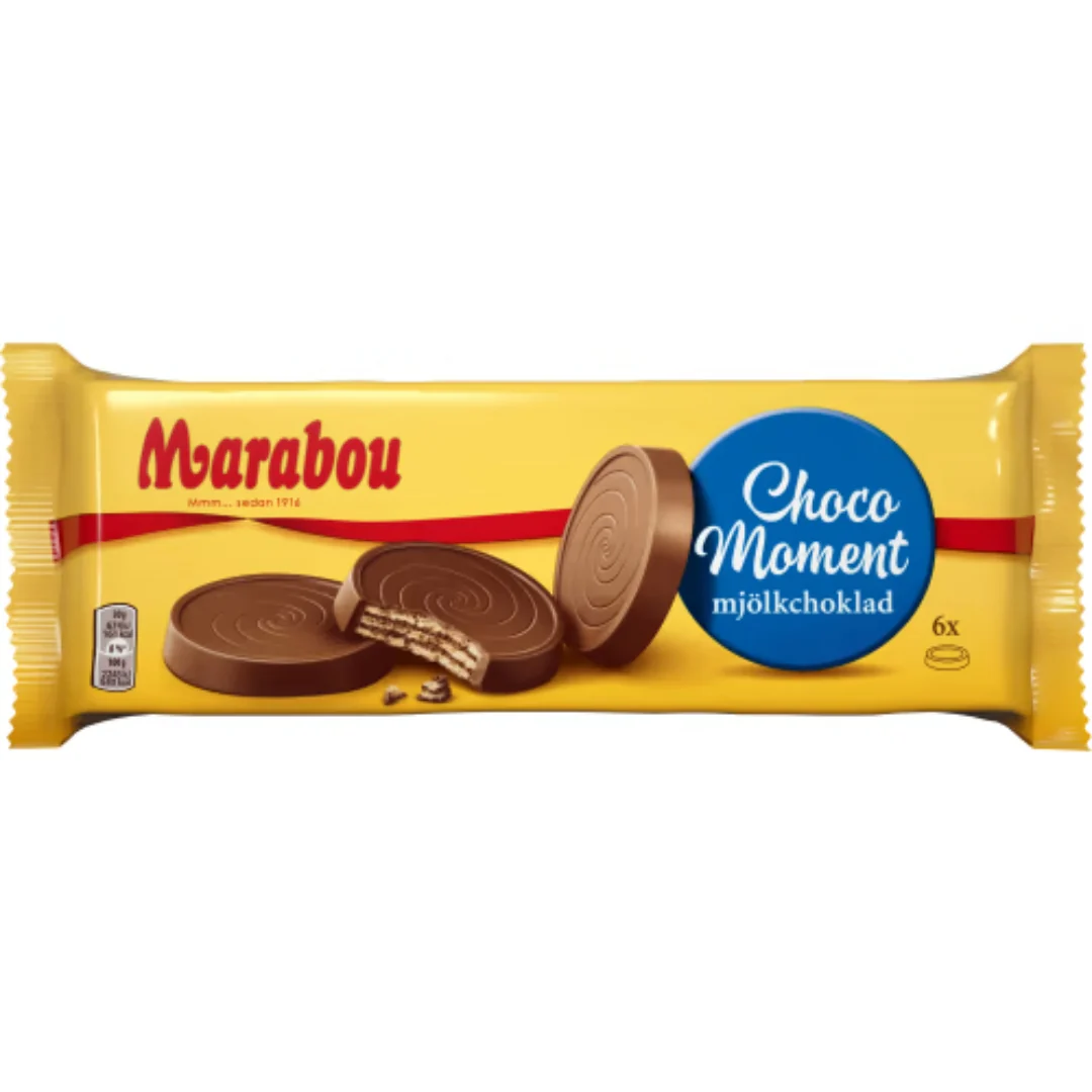 Marabou Choco Moment - Crispy Wafers and Chocolate filling, coated in Milk Chocolate 180g