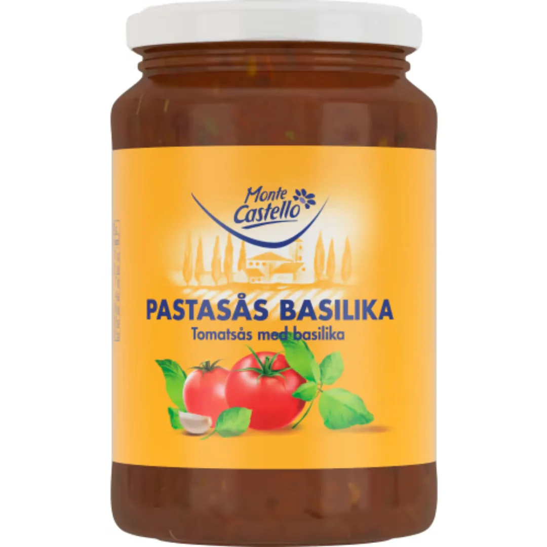 Monte Castello PastasÄs Tomat/basilika - Pasta Sauce with Tomato and Basil 480g