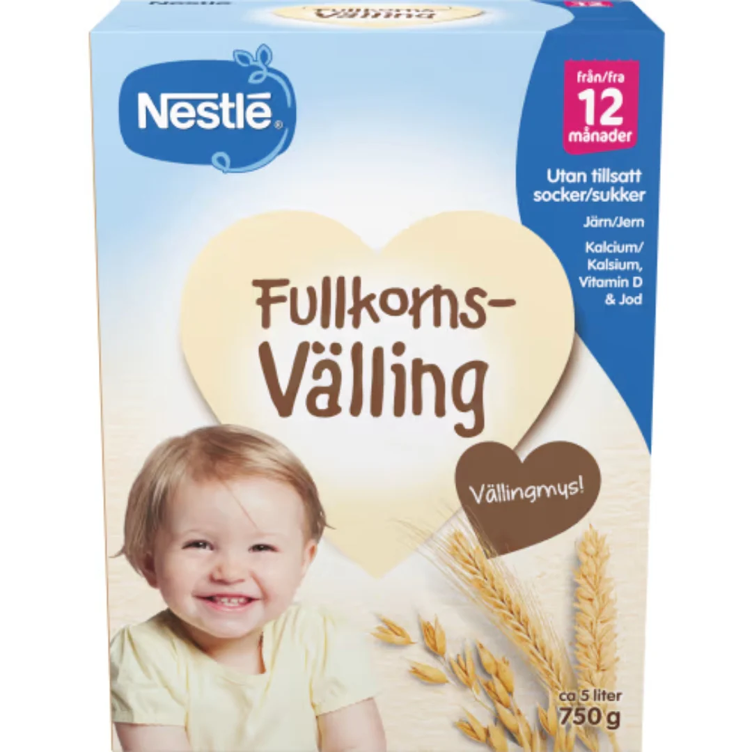 Nestlé Välling Fullkorn Från 12 Månader - Whole Grain Toddler Porridge with Oats & Rye 5l