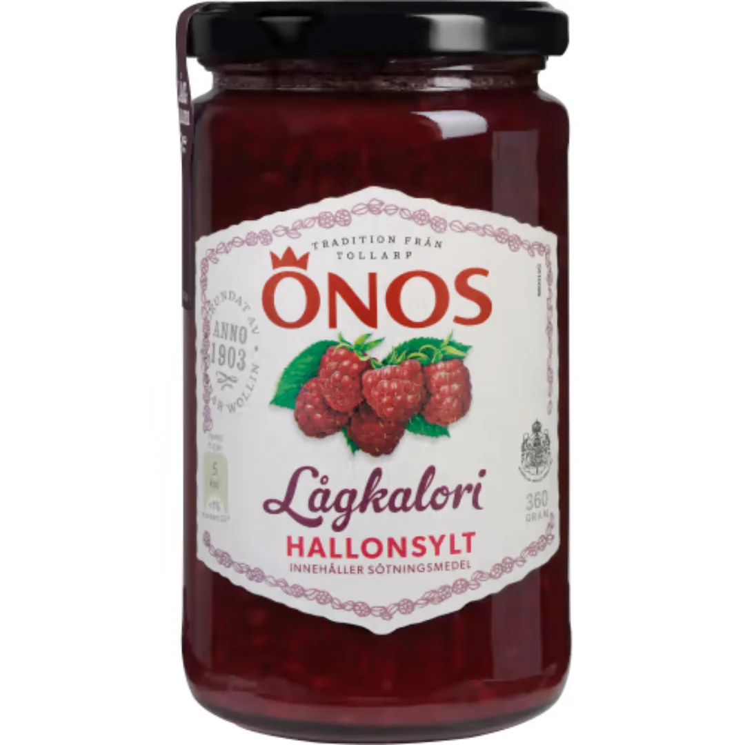 Ă–nos Hallonsylt LĂĄgkalori - Low-Calorie Raspberry Jam 360g