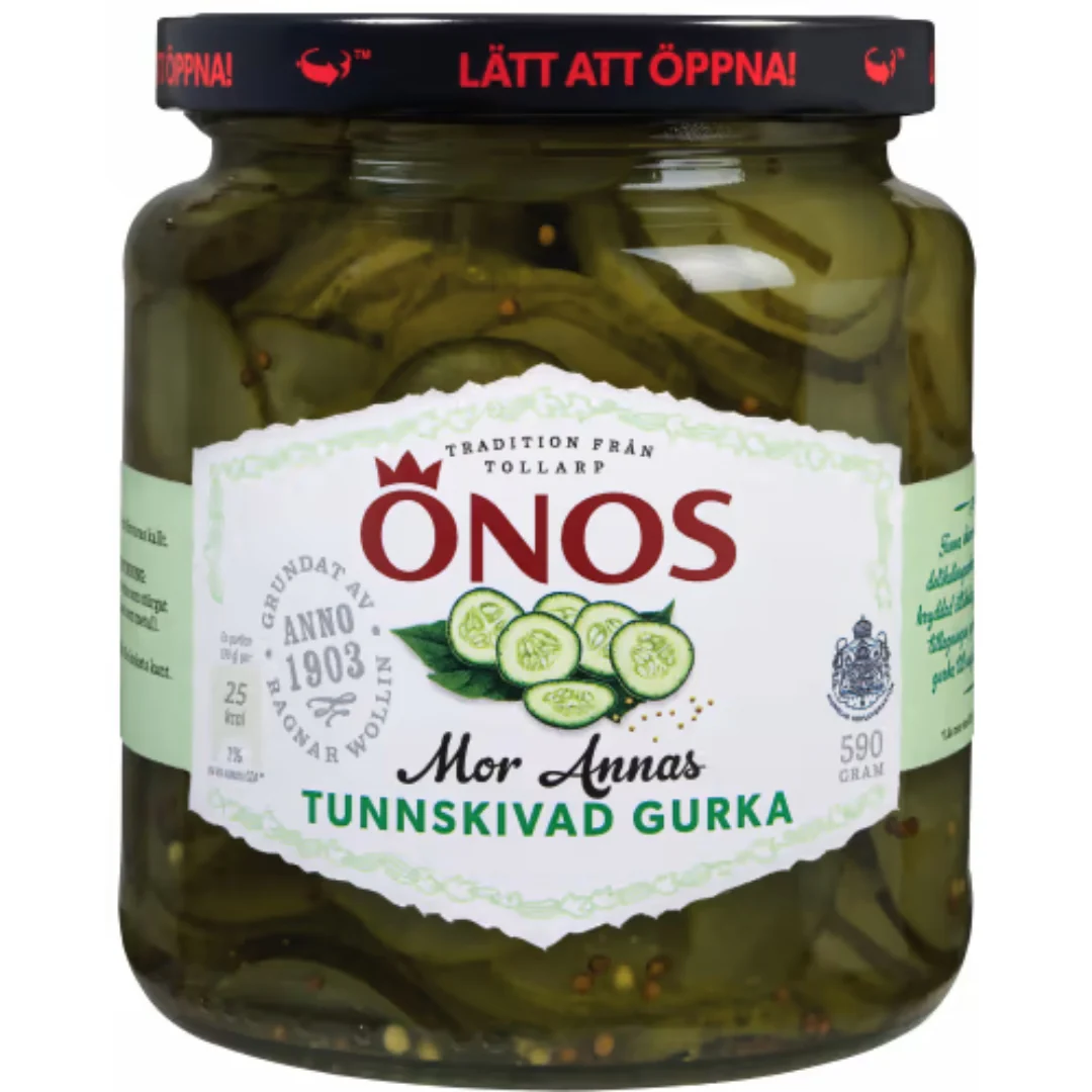 Ă–nos Tunnskivad Gurka Mor Annas - Thinly Sliced Sandwich Pickles 590g