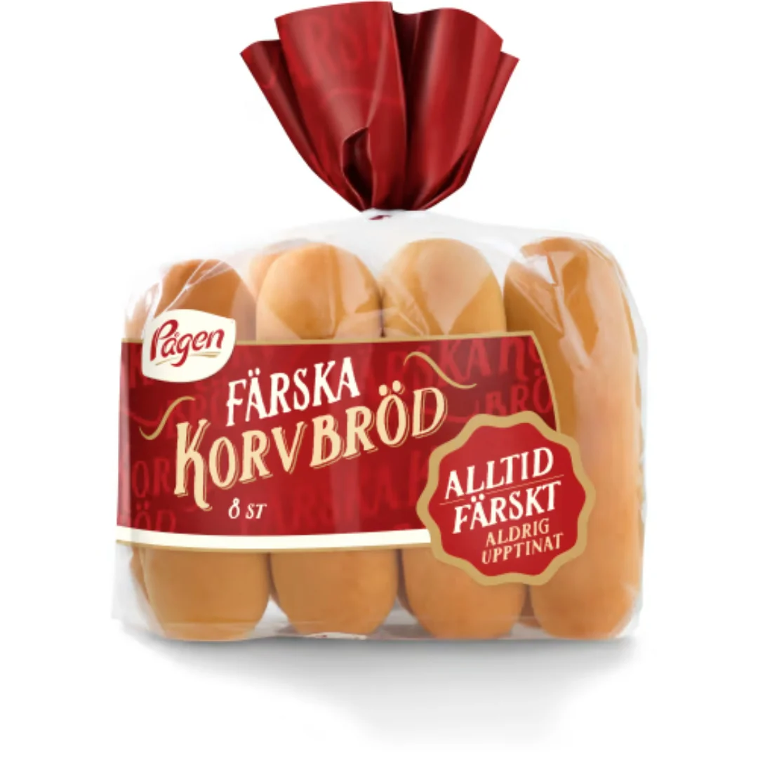 PÄgen Korvbröd 8-pack - Hot Dog Buns 336g