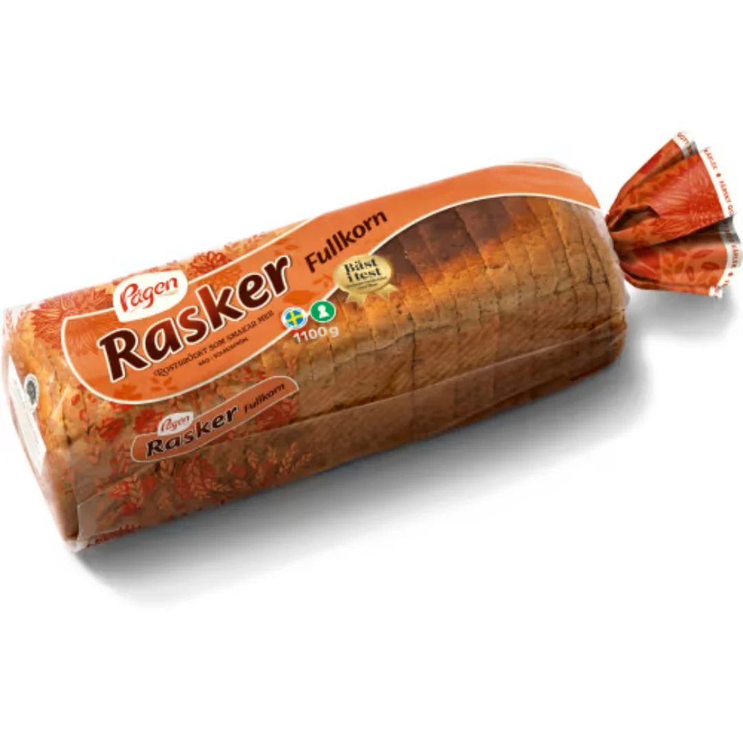 PÄgen Rasker Fullkorn - Whole Grain Toast Bread with delicious Seeds 1.1kg