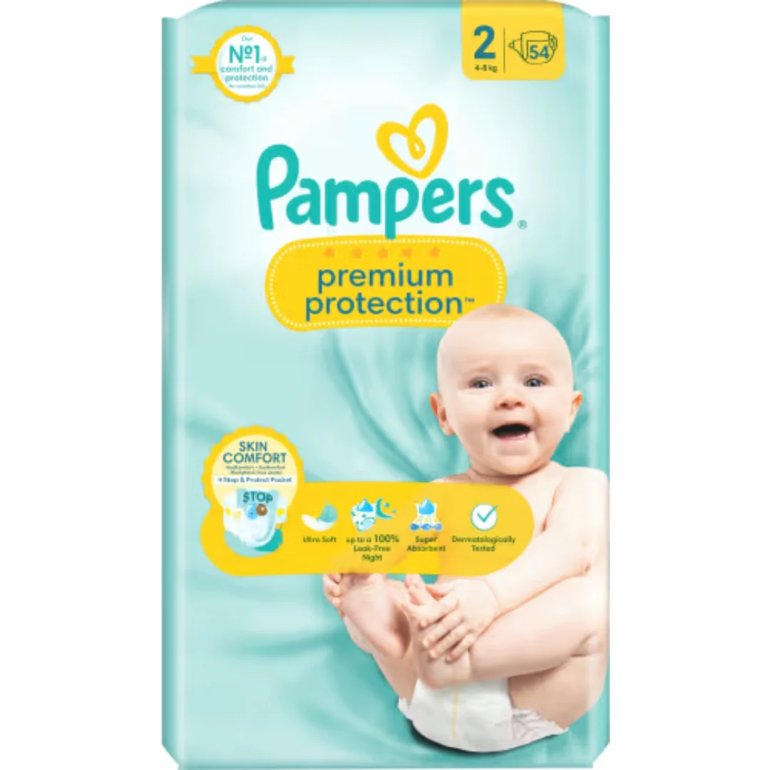 Pampers Premium 2 Protection 4-8kg Tejpblöjor - Tape Diapers 4-8kg 54p