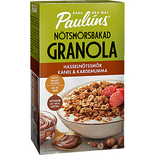 PaulĂșns Granola Hasselnötssmör, kanel & kardemumma - Granola 430g