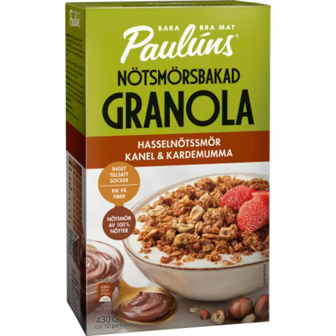 PaulĂșns Kanel Kardemum Granola Nötsmörsbakad - Hazelnut Butter, Cinnamon & Cardamom Granola 430g