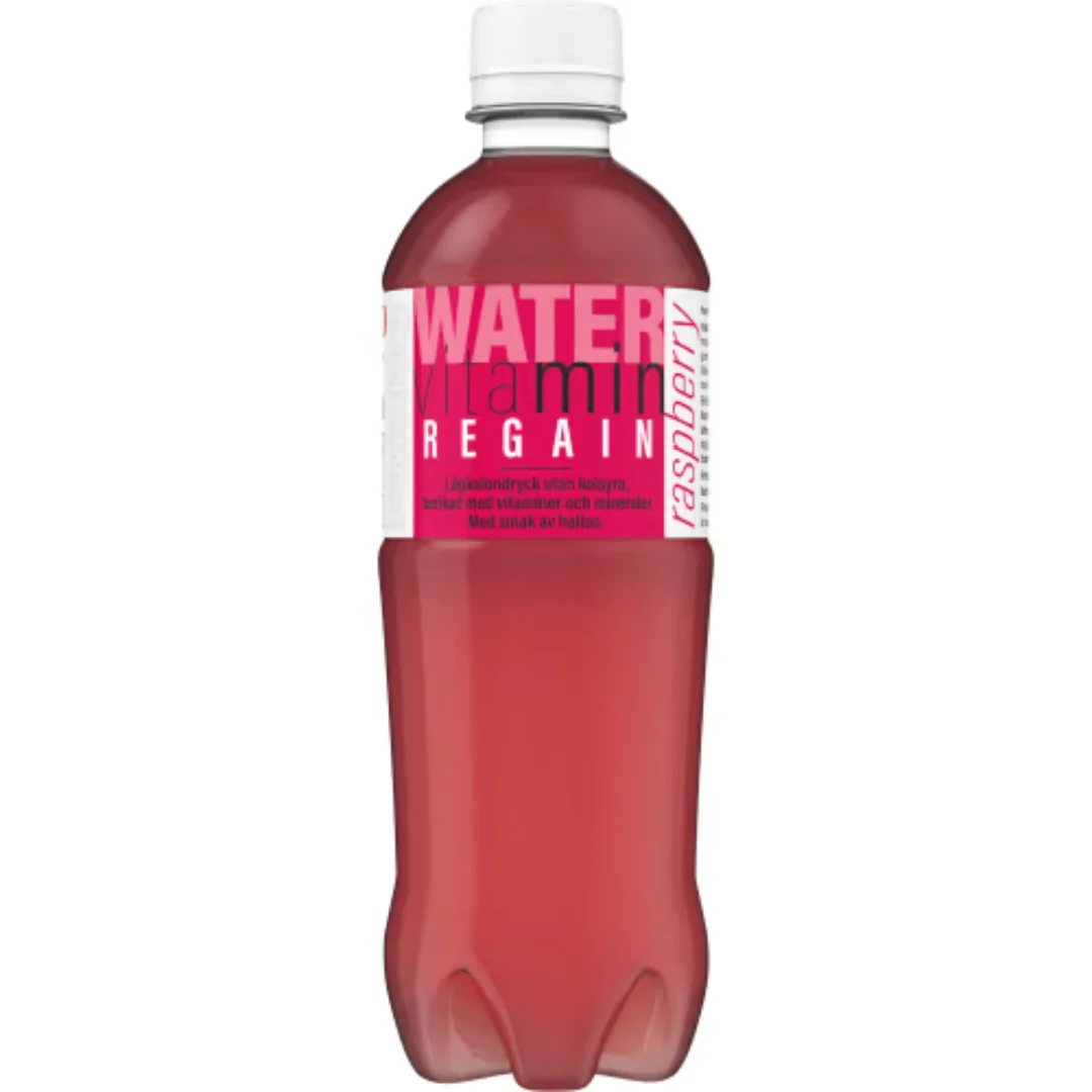 Powerking Hallon Vitaminvatten Pet - Low-Calorie Still Drink with Raspberry Flavor 500ml