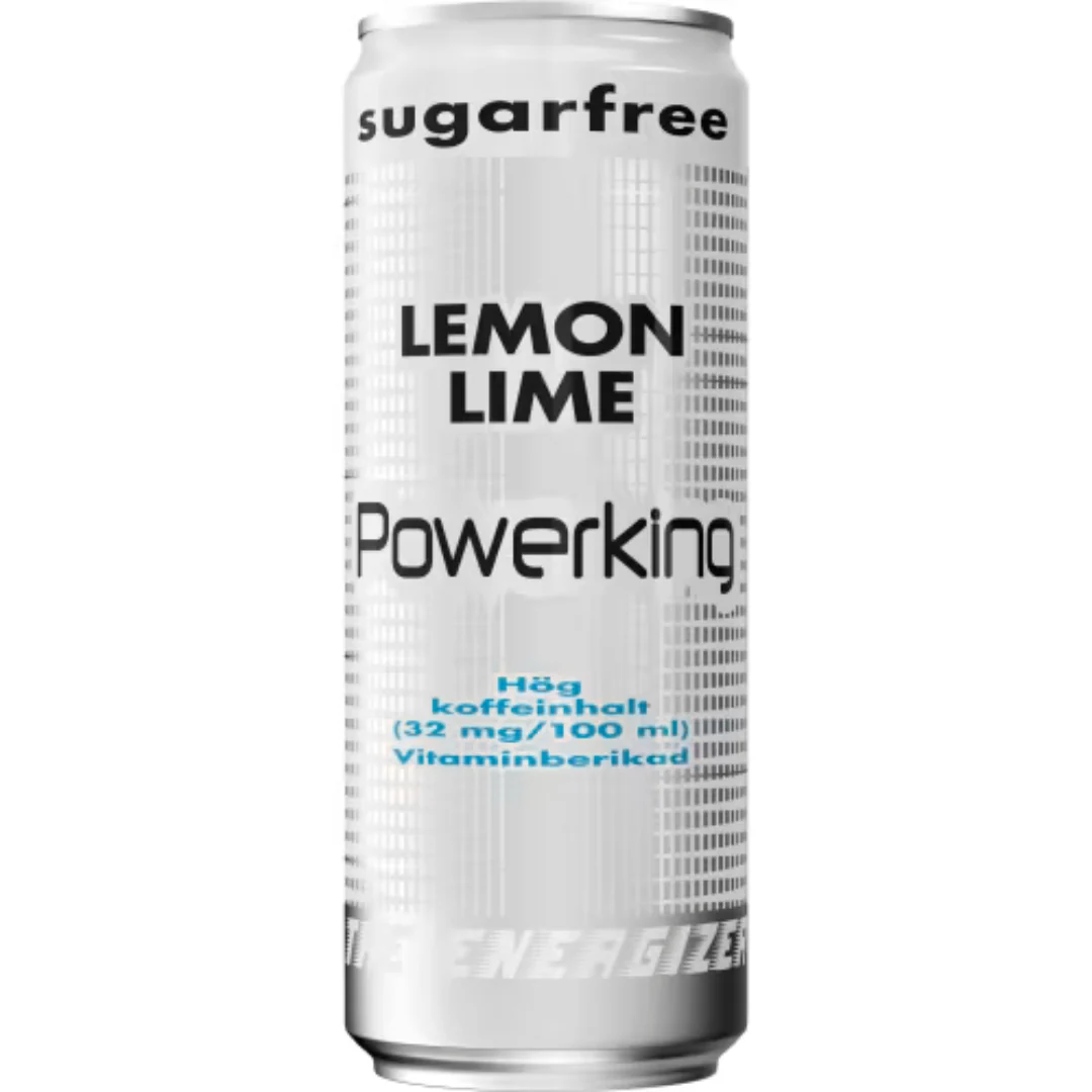 Powerking Lemon/lime Sockerfri Energidryck Burk - Energy Drink with Lemon Flavor 25cl