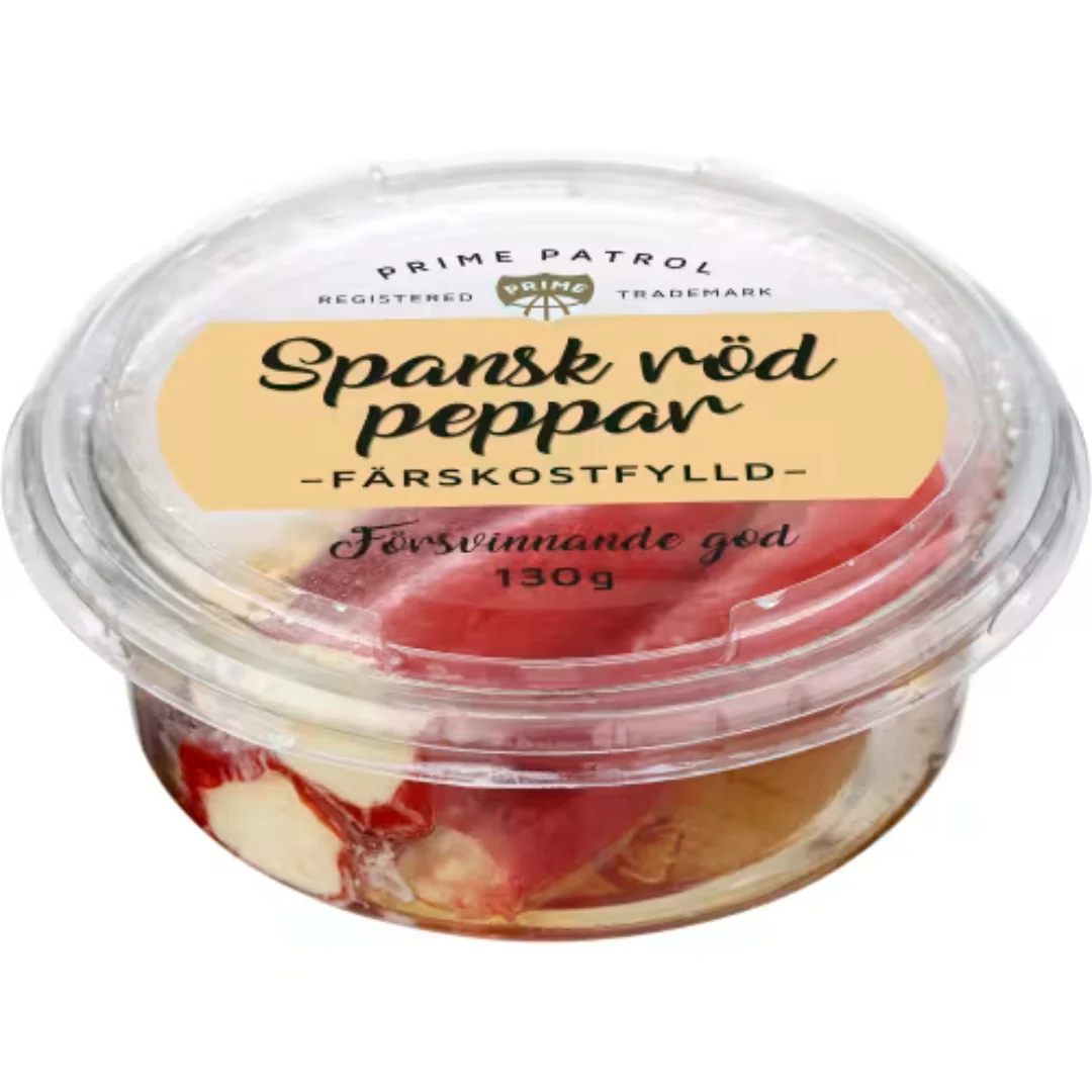 Prime Patrol Spansk Peppar Färskostfylld - Spanish Red Pepper Stuffed with Cream Cheese 130g